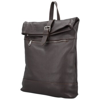 Dámsky kožený batoh tmavo hnedý - Delami Vera Pelle Jorge