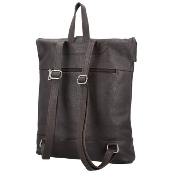 Dámsky kožený batoh tmavo hnedý - Delami Vera Pelle Jorge