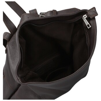 Dámsky kožený batoh tmavo hnedý - Delami Vera Pelle Jorge