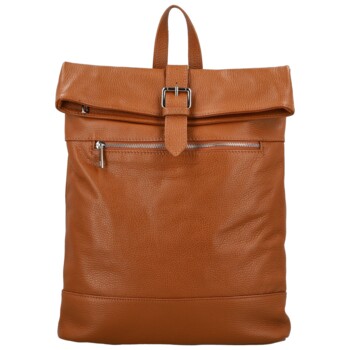 Dámsky kožený batoh koňakový - Delami Vera Pelle Jorge