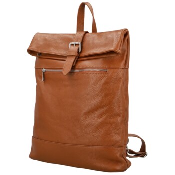 Dámsky kožený batoh koňakový - Delami Vera Pelle Jorge
