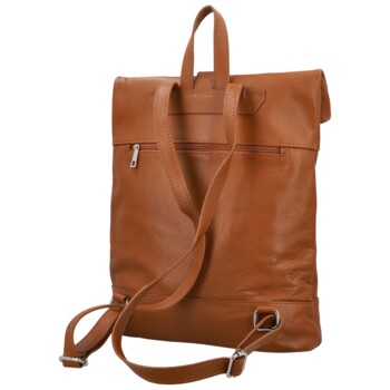 Dámsky kožený batoh koňakový - Delami Vera Pelle Jorge