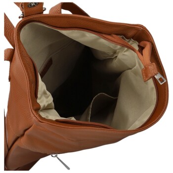 Dámsky kožený batoh koňakový - Delami Vera Pelle Jorge