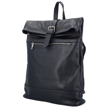 Dámsky kožený batoh tmavo modrý - Delami Vera Pelle Jorge