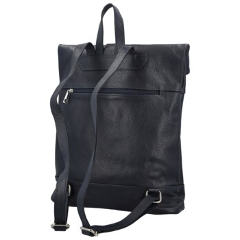 Dámsky kožený batoh tmavo modrý - Delami Vera Pelle Jorge