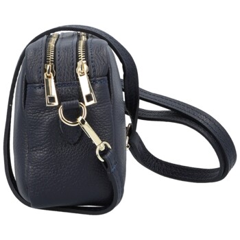 Dámska kožená crossbody kabelka tmavo modrá - Delami Vera Pelle Maevis