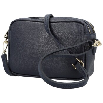 Dámska kožená crossbody kabelka tmavo modrá - Delami Vera Pelle Maevis