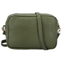 Dámska kožená crossbody kabelka tmavo zelená - Delami Vera Pelle Maevis