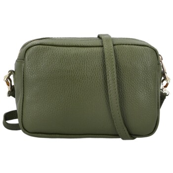 Dámska kožená crossbody kabelka tmavo zelená - Delami Vera Pelle Maevis