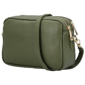 Dámska kožená crossbody kabelka tmavo zelená - Delami Vera Pelle Maevis