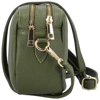 Dámska kožená crossbody kabelka tmavo zelená - Delami Vera Pelle Maevis