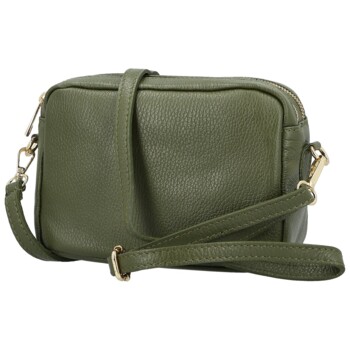 Dámska kožená crossbody kabelka tmavo zelená - Delami Vera Pelle Maevis
