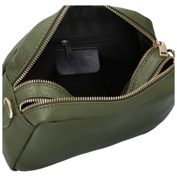Dámska kožená crossbody kabelka tmavo zelená - Delami Vera Pelle Maevis