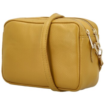 Dámska kožená crossbody kabelka žltá - Delami Vera Pelle Maevis