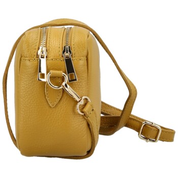 Dámska kožená crossbody kabelka žltá - Delami Vera Pelle Maevis