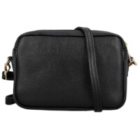 Dámska kožená crossbody kabelka čierna - Delami Vera Pelle Maevis
