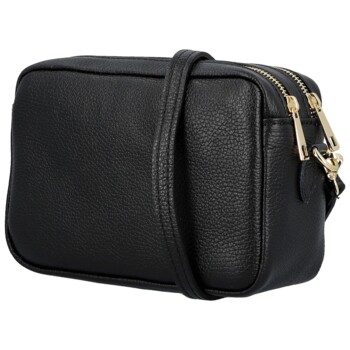 Dámska kožená crossbody kabelka čierna - Delami Vera Pelle Maevis