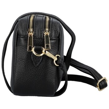 Dámska kožená crossbody kabelka čierna - Delami Vera Pelle Maevis