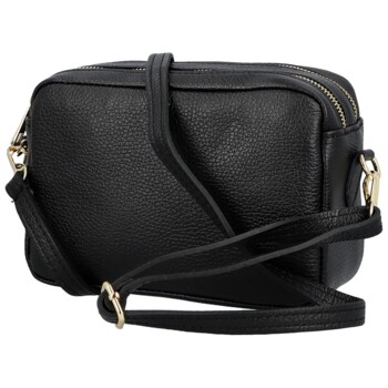 Dámska kožená crossbody kabelka čierna - Delami Vera Pelle Maevis