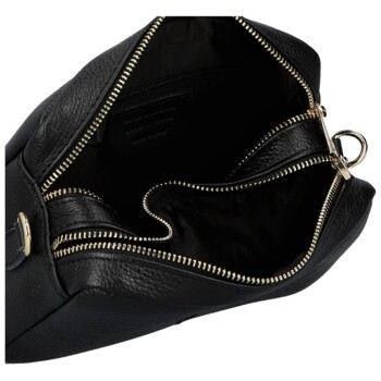 Dámska kožená crossbody kabelka čierna - Delami Vera Pelle Maevis