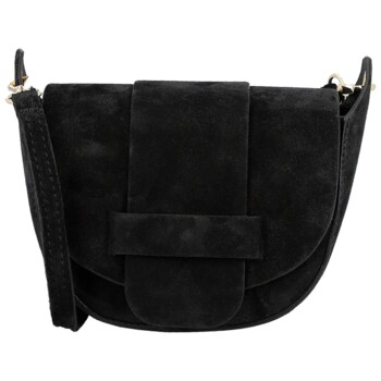 Dámska kožená crossbody kabelka čierna - Delami Vera Pelle Ylla