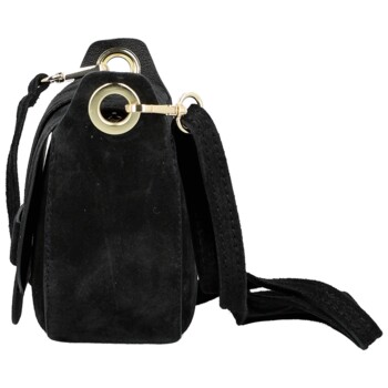 Dámska kožená crossbody kabelka čierna - Delami Vera Pelle Ylla