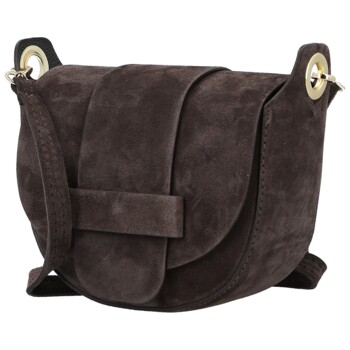 Dámska kožená crossbody kabelka tmavo hnedá - Delami Vera Pelle Ylla