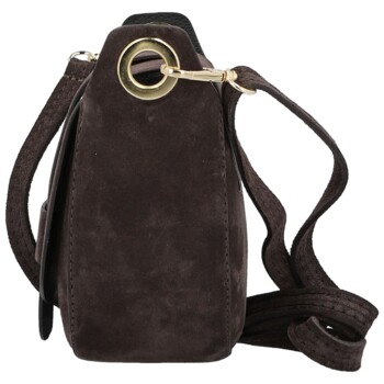 Dámska kožená crossbody kabelka tmavo hnedá - Delami Vera Pelle Ylla