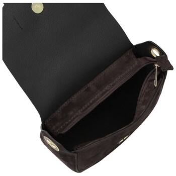 Dámska kožená crossbody kabelka tmavo hnedá - Delami Vera Pelle Ylla