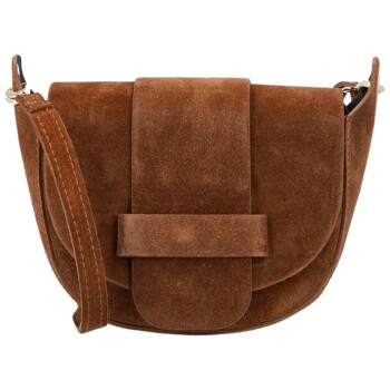 Dámska kožená crossbody kabelka koňaková - Delami Vera Pelle Ylla