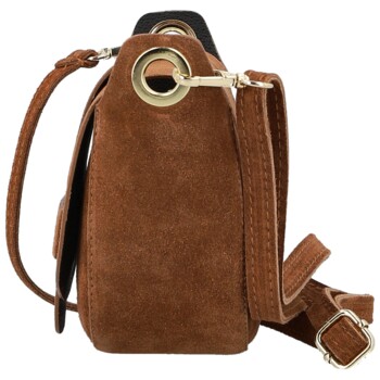 Dámska kožená crossbody kabelka koňaková - Delami Vera Pelle Ylla