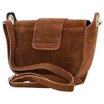 Dámska kožená crossbody kabelka koňaková - Delami Vera Pelle Ylla