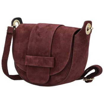 Dámska kožená crossbody kabelka vínová - Delami Vera Pelle Ylla