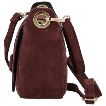 Dámska kožená crossbody kabelka vínová - Delami Vera Pelle Ylla