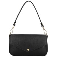 Dámska kožená kabelka na rameno čierna - Delami Vera Pelle Aksely