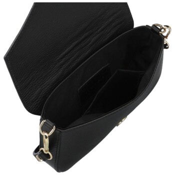 Dámska kožená kabelka na rameno čierna - Delami Vera Pelle Aksely