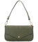Dámska kožená kabelka na rameno tmavo zelená - Delami Vera Pelle Aksely