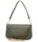 Dámska kožená kabelka na rameno tmavo zelená - Delami Vera Pelle Aksely