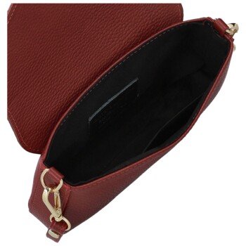 Dámska kožená kabelka na rameno tmavo červená - Delami Vera Pelle Aksely