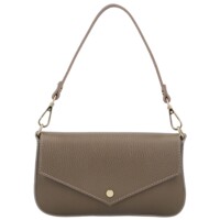 Dámska kožená kabelka na rameno taupe - Delami Vera Pelle Aksely