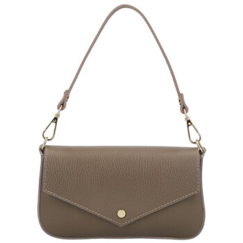 Dámska kožená kabelka na rameno taupe - Delami Vera Pelle Aksely