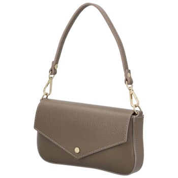 Dámska kožená kabelka na rameno taupe - Delami Vera Pelle Aksely