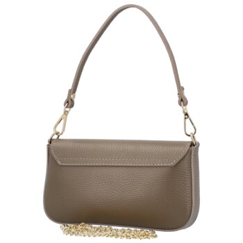 Dámska kožená kabelka na rameno taupe - Delami Vera Pelle Aksely