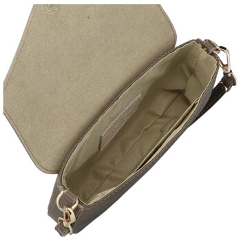 Dámska kožená kabelka na rameno taupe - Delami Vera Pelle Aksely