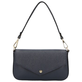 Dámska kožená kabelka na rameno tmavo modrá - Delami Vera Pelle Aksely