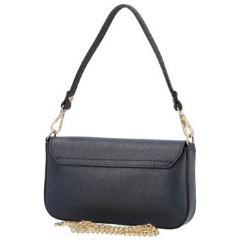 Dámska kožená kabelka na rameno tmavo modrá - Delami Vera Pelle Aksely