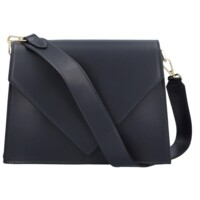 Dámska kožená kabelka na rameno tmavo modrá - Delami Charlien