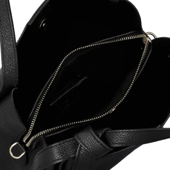 Dámska kožená kabelka do ruky čierna - Delami Vera Pelle Mija