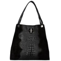 Dámska kožená kabelka na rameno čierna - Delami Vera Pelle Jasmin