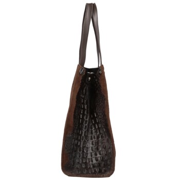 Dámska kožená kabelka na rameno tmavo hnedá - Delami Vera Pelle Jasmin